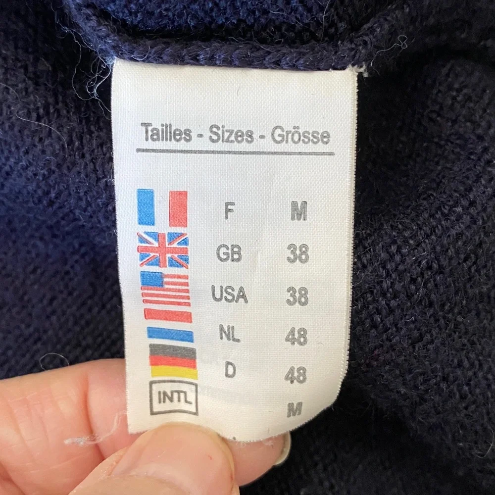 Saint James Dark Blue Zip-Up Cardigan Sweater for Men Size M - Picture 10 of 17